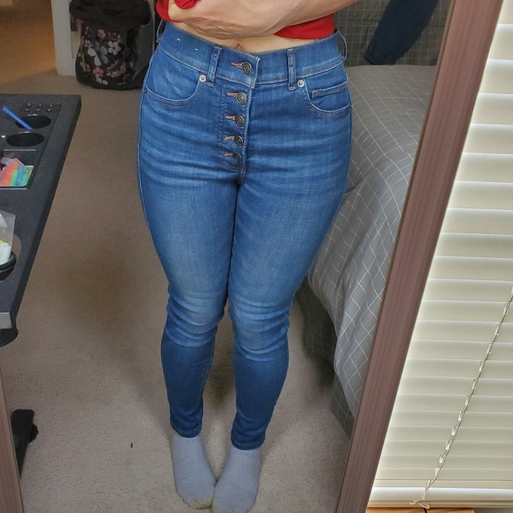 Express Button Fly Hyper Syretch Skinny Jean - Picture 4 of 10